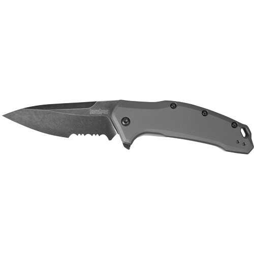 Kershaw Link Assisted 3.25 in Blackwash Combo Gray Aluminum