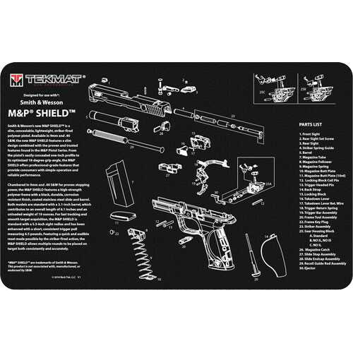 TekMat Armorers Bench Mat 11" x 17" S&W M&P Shield Black