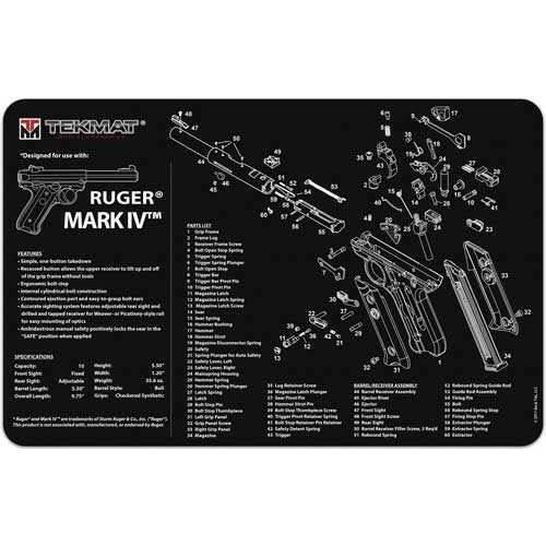 TekMat Armorers Bench Mat 11"X17" Ruger Mark IV Md: 17RugerMK4