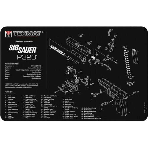 TekMat Armorers Bench Mat 11"X17" SIGARMS P320 Black Md: 17-SIGP320