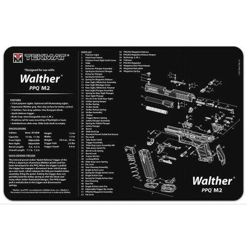 TEKMAT Armorers Bench Mat 11"X17" Walther PPQM2 Pistol