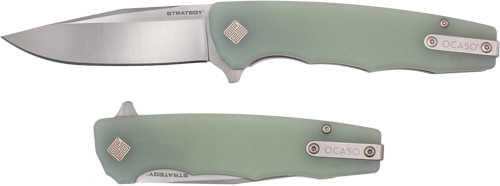 OCASO Knives Strategy 3.5" Folder Knife Jade G-10 / Satin D2