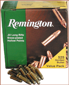 Remington Golden Bullet 22 LR HV 36 Grain HP 525 Rounds Ammunition ...