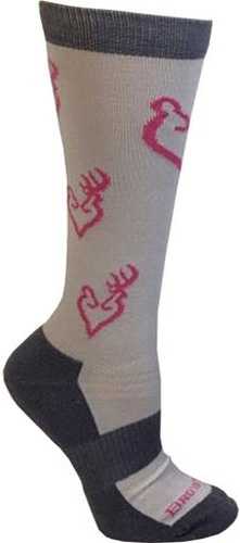 Browning LADIES Heartland Calf SOCKS Med White/Grey/Pink BUCKMARK