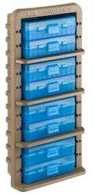 MTM Ammo Rack W/ 8 P509M 50Rnd Flip Top Boxes CLR Blue/DK ETH