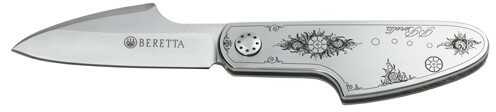 Beretta Knife BASCULA Engraved 3.07" Blade W/Leather Sheath