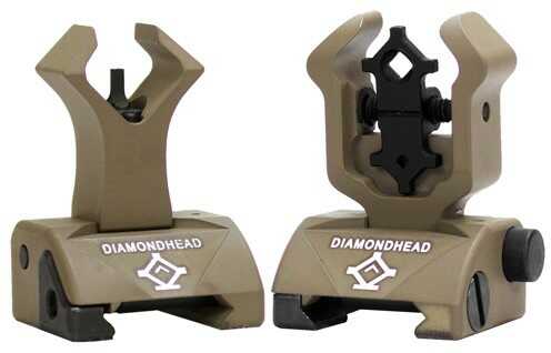 DIAMONDHEAD Combat Sight Set Front & Rear Flip-Up FDE