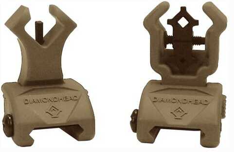 DIAMONDHEAD Polymer Sight Set Front And Rear Flip-Up FDE