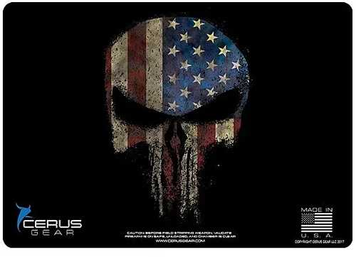 Cerus Gear 3mm Promats 14" x 48" American Flag Reaper Skull Black