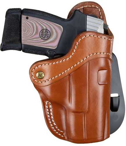 1791 Gunleather PDH21CBRR PDH 2.1 Classic Brown Leather OWB for Glock 17/S&W Shield/Sprgfld XD9 Right Hand