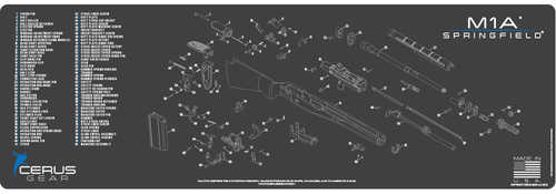 Cerus Gear 3mm Promats 12" x 36" M1A1 Schematic Char Grey