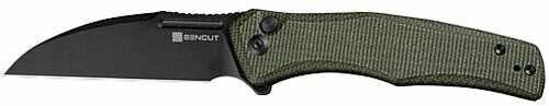 SENCUT Knife WATAUGA 3.48" DK Green MICARTA/Black BTTN Lock