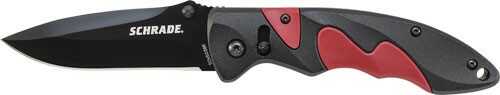 SCHRADE Knife Sure-Lock Series 3.6" Black W/ Red INLAYS