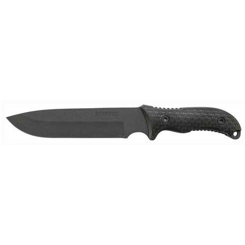 Schrade SCHF37 Fixed 7.0 in Black Blade Rubber Handle