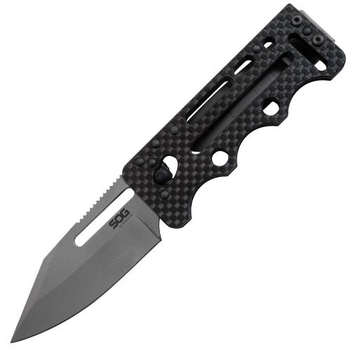 SOG Ultra C-Ti 2.8" Vg-10 STRT Edge Folding Knife Carbon FBR