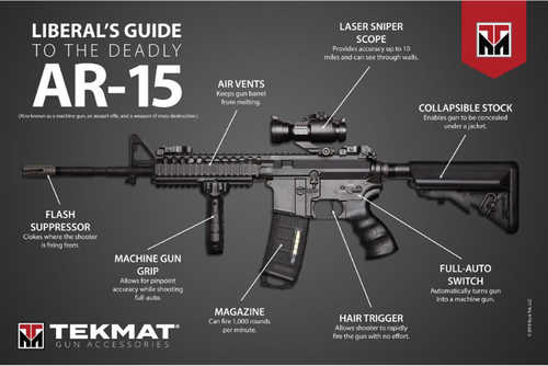 TEKMAT LIBERALS Guide To The Deadly AR-15 24"X36" Poster