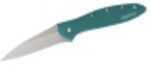 Kershaw Leek Assisted 3 in Bead Blast Plain Teal Aluminum