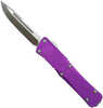 Cobra Tec Knives MKPURMDNS Mini Mamba Knurled D2 2.25" D2 Steel Drop Point Aluminum Purple