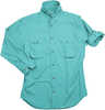 Long Sleeve Seafoam Poplin Fishing Shirt Size Medium