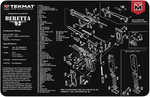 TekMat TEKR17Ber92 Beretta 92 Original Mat Black/White Rubber 17" Long 11" X Parts Diagram Illustration