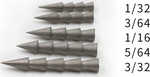 Nail Weight 1/16oz 6pk Matt Silver Model: At116ns