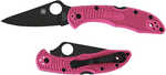 Spyderco C11FPPNS30VBK Delica 4 Lightweight 2.90" Folding Plain Black TiCN CPM S30V SS Blade/Pink Textured W/Black Accen