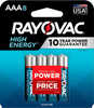 Rayovac AAA High ENREGY Alkaline Batteries Silver/Blue 1.5 Volts 1,123 mAh (8) Single Pack