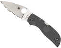 Spyderco Chaparral Folding Knife SpyderEdge Serrated Blade Gray FRN Handle Satin Finish Silver 2.8" Blade Length XHP Ste