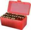 MTM 50Rd Rifle Ammo Flip Top Case .220 Swift-.458 Clear Red