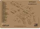 Cerus Gear Ruger American Handgun ScheMatic Cleaning Mat 12x17 Coyote Brown