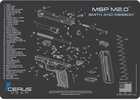 Cerus Gear Smith & Wesson M&P M2.0 HAndgun ScheMatic Cleaning Mat 12x17 Grey And Blue