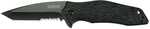 Kershaw Kuro Tanto Knife - Black / Partially Serrated