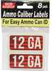 MTM Ammo Caliber Labels 12 Ga - 8/ct