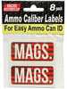 MTM Ammo Caliber Labels Mags - 8/ct