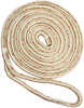 New England Ropes 5/8" X 40' Nylon Double Braid Dock Line - White/gold W/tracer