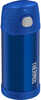 Thermos Funtainer Stainless Steel Insulated Blue Water Bottle W/straw - 12oz