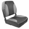 Economy Multi-Color Folding Seat - Grey/CharcoalFeatures:A Comfortable Cushioned Seat To Support Your BacksideDurable Upholstery, Folds Easily, Strap With Snap To Keep Seat SecureRigid Injection Molde...