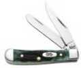 Case Xx 2-3/8" Tiny Trapper Pocket Knife With Bermuda Green Jigged Bone Handles