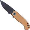 CRKT 7910 P.S.D. II 3.03" Folding Drop Point Plain Black Edp AUS-10 Blade, Coyote Tan Textured G10 Handle