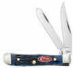 Case Jigged Navy Blue Bone Tiny Trapper Stainless Knife