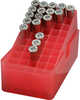 MTM E-50 Series Square Hole Ammo Box .38 Special-.357 Mag Clear/Red 50 rd. Model: E-50-38-29