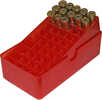 MTM E-50 Series Square Hole Ammo Box .41 Mag to 44 Mag Clear/Red 50 rd. Model: E-50-45-29