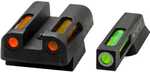 HIVIZ LiteWave H3 Tritium Express Handgun Sight Green/Orange Litepipes White Front Ring CZ 75,85 Model: CZN421