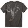 Buck Wear Smoke Skull T-Shirt Lg S/S Charcoal