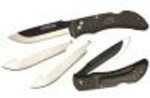 Outdoor Edge Ox10C Onyx 3 Blades, 3.50" Folding Drop Point Plain Satin/Black Oxide 420J2 SS Blade, 4.50" Black Textured 