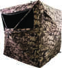 HME three person Ground Blind in cervidae camo. The size is 75"x75"x67".