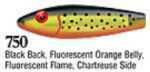 L&S Mirrolure Spotted Trout 1/2Oz 3 3/8In Black Bk/Orange&Chart