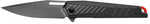 Real Avid Rav-5 Folding Knife Plain Edge Matte Finish Black Aluminum Handle 3.4" Blade Length 7.6" Overall Length Liner 