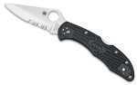 Spyderco Delica4 Lightweight Folding Knife Vg10/Satin Combo Spear Point Circle Thumb Hole/Pocket Clip 3" Black FRN Box C