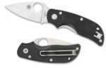 Spyderco Cat 2.44" Folding Knife Plain Edge 440C/Satin Black G10 Circle Thumb Hole/Pocket Clip C129GP